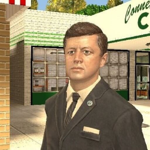 PS3 video game render of JFK