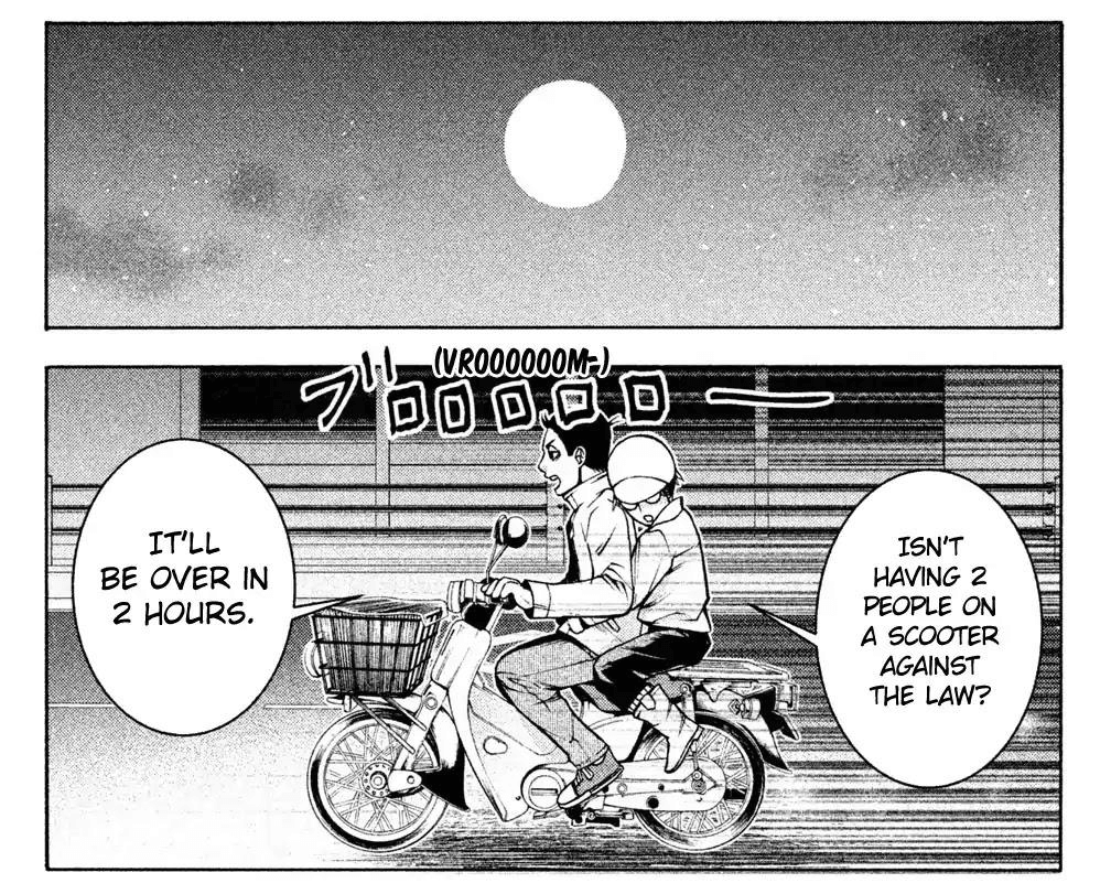 Saitou and Yokoi riding a bike at night